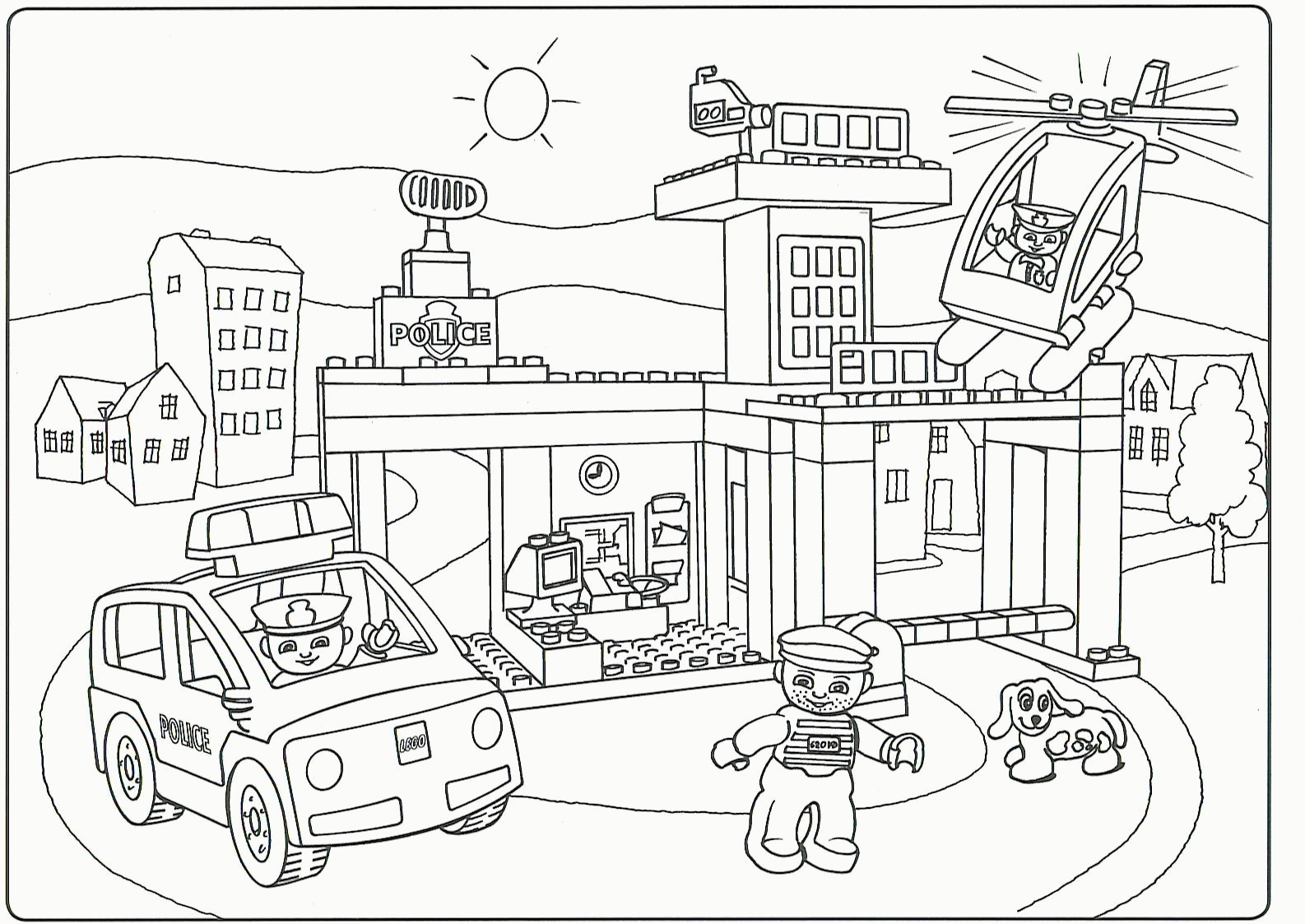 Lego City Coloring Pages Lego City Fire Station Coloring Pages ...