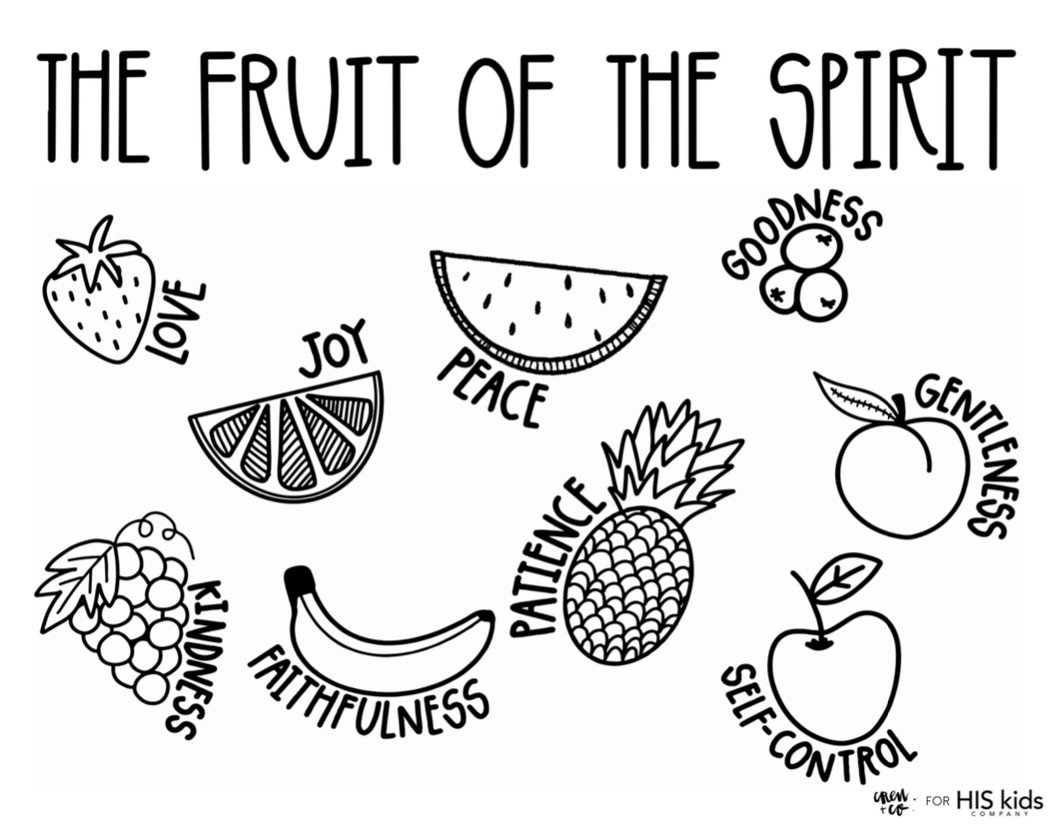 Fruit Of The Spirit Free Coloring Page - Coloring Nation