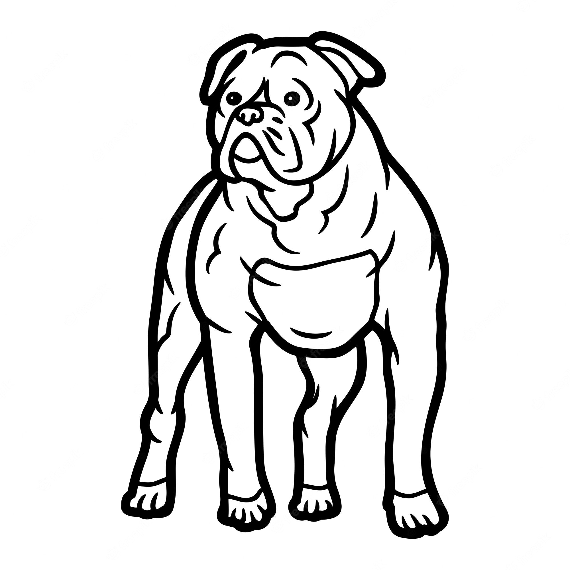 Premium Vector | Bulldog coloring pages for kids