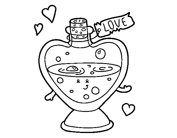 Love potion coloring page - Coloringcrew.com
