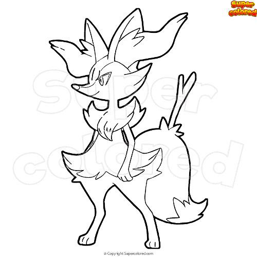 Coloring page Pokemon Braixen - Supercolored.com