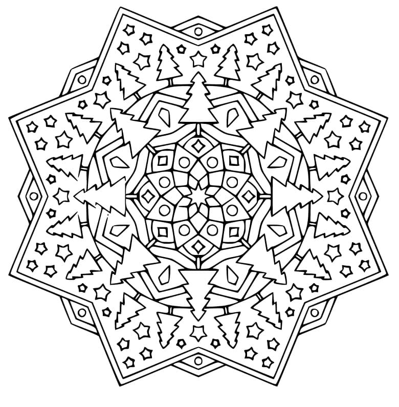 Christmas Mandala Coloring Pages - Free Printable Coloring Pages for Kids