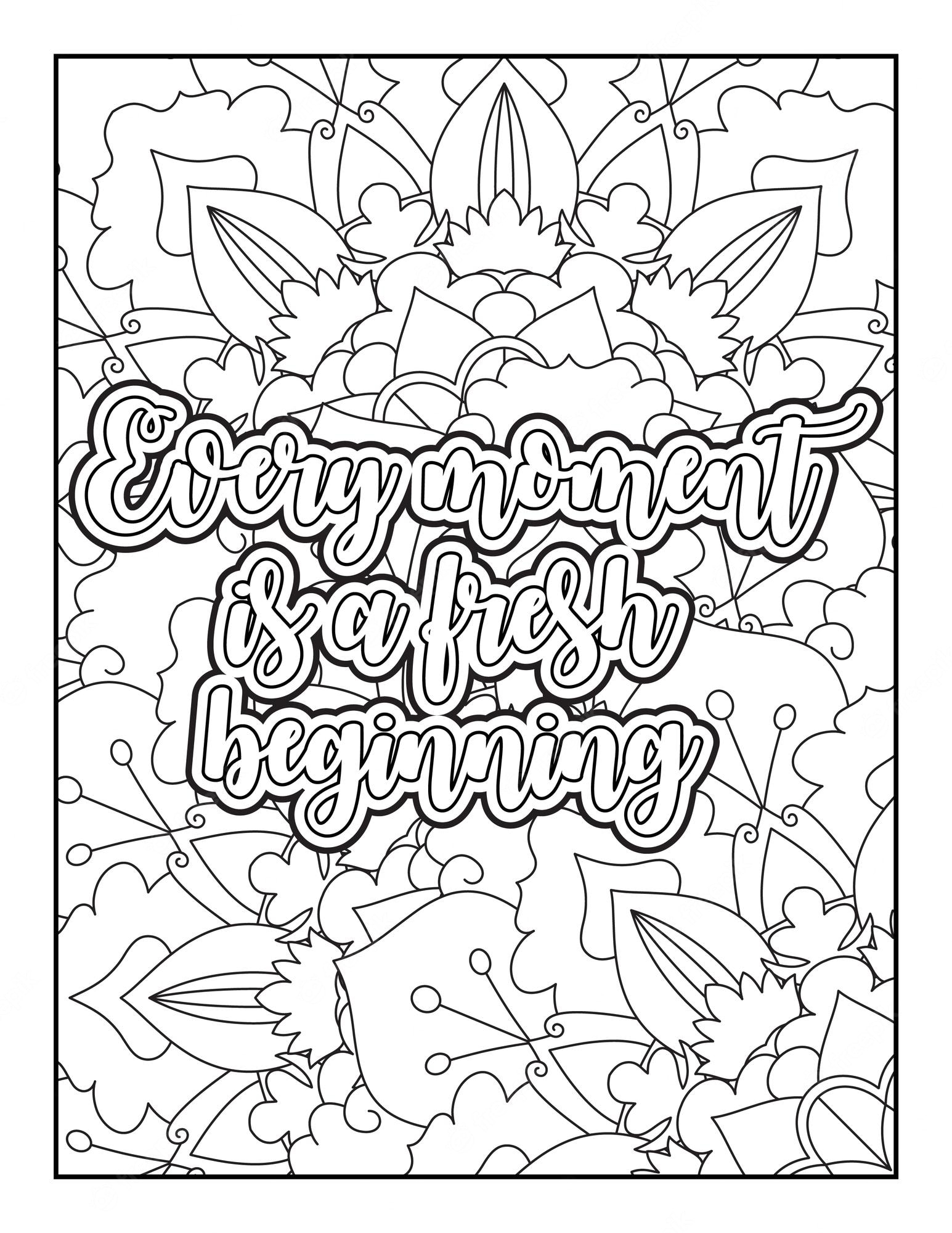 Premium Vector | Motivational quotes coloring page inspirational quotes  coloring page coloring page for adults