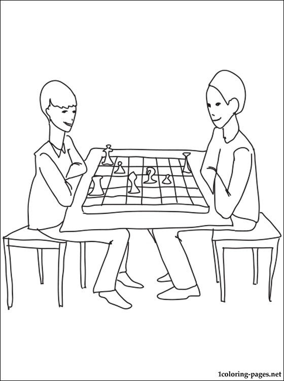 Chess coloring page | Coloring pages
