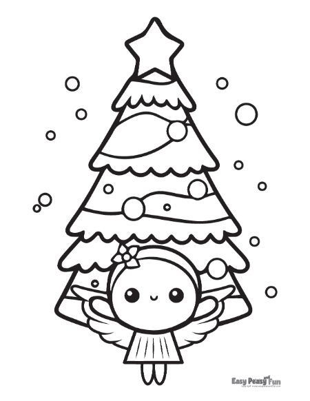 Printable Christmas Tree Coloring Pages - Easy Peasy and Fun