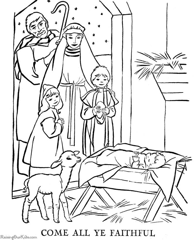 Christmas Scene Coloring Pages Printable - Coloring Pages For All Ages