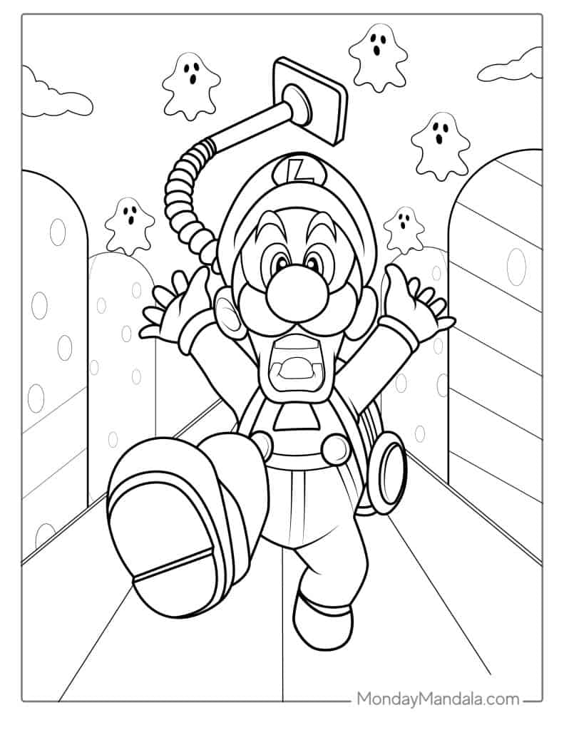 20 Cute Luigi Coloring Pages (Free PDF Printables)