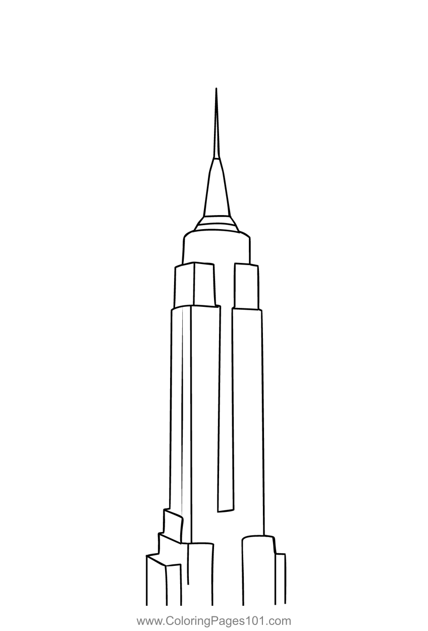 Empire State Building Coloring Page for Kids - Free USA Printable Coloring  Pages Online for Kids - ColoringPages101.com | Coloring Pages for Kids