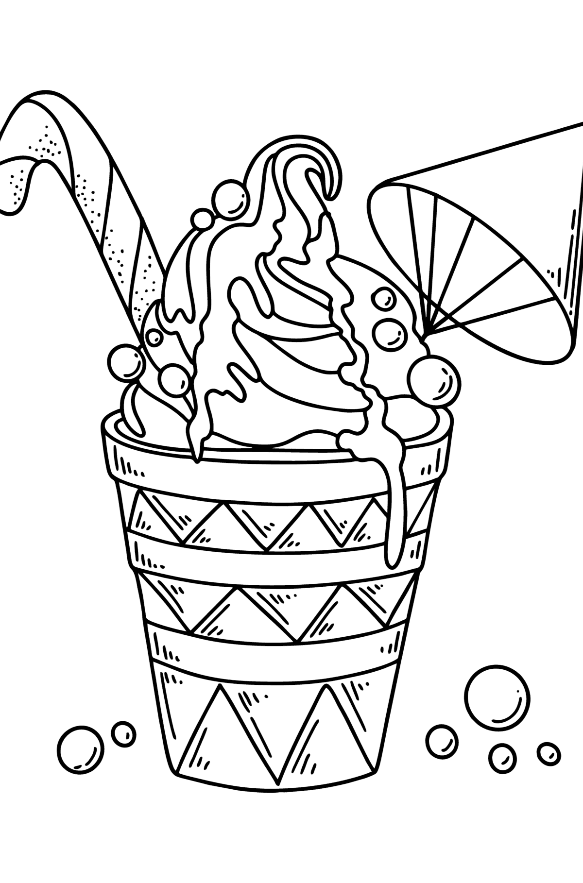 Yummy ice-cream - Ice cream coloring pages for Adults online