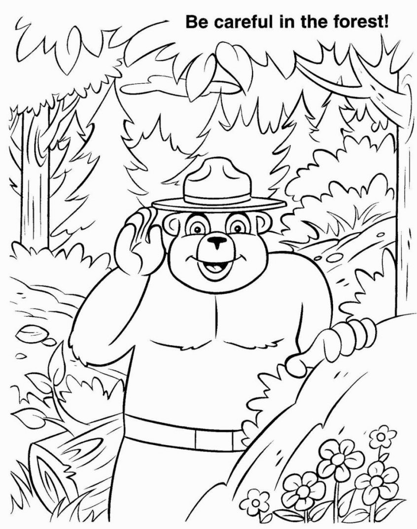 Colouring Pages: Smokey The Bear Coloring Pages Printable Goldie ...