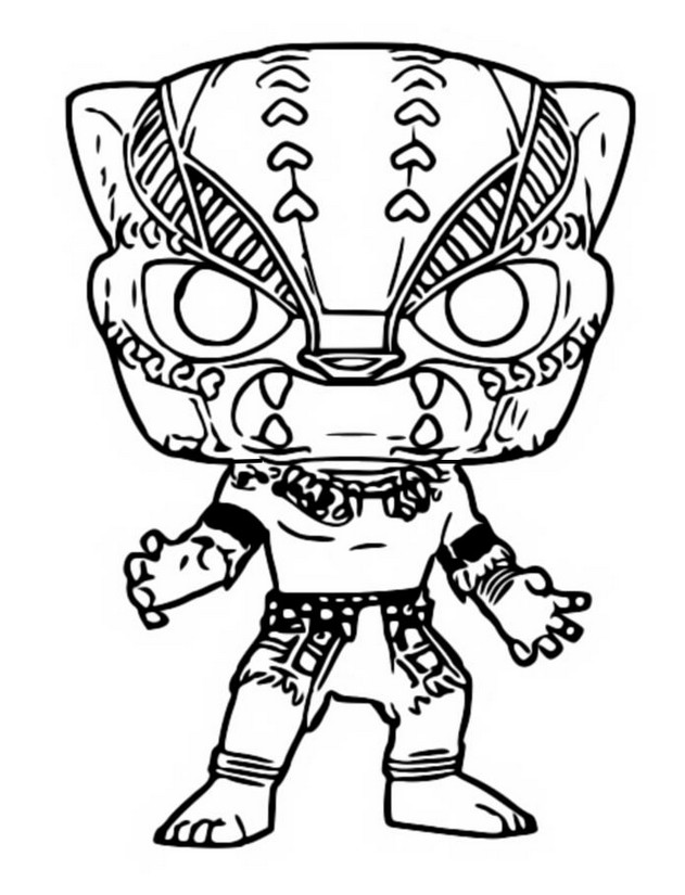 Coloring page Funko Pop Marvel : Black Panther 3