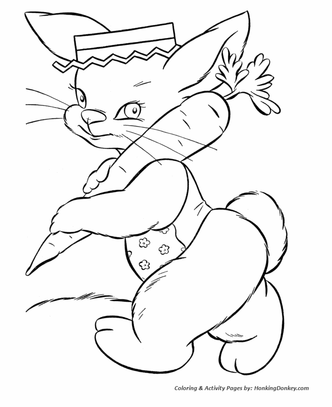 Peter Cottontail Coloring Pages -Peter Cottontail loves Carrots 