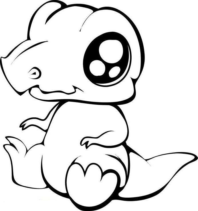 Baby dinosaur coloring pages to download and print for free