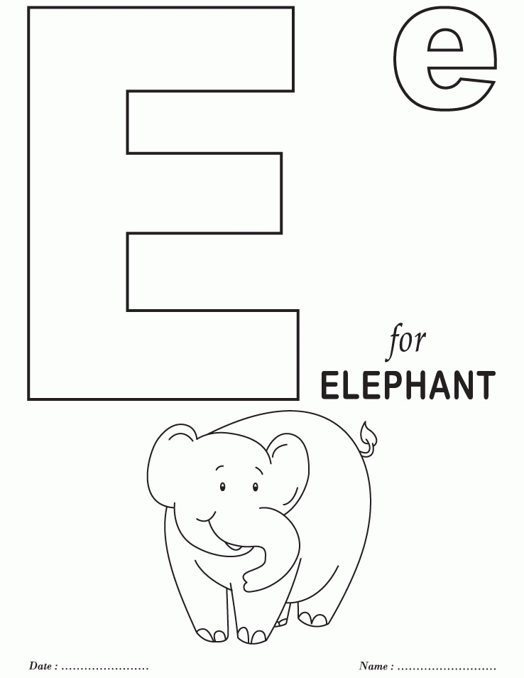 Coloring Pages The Letter E - Coloring Page