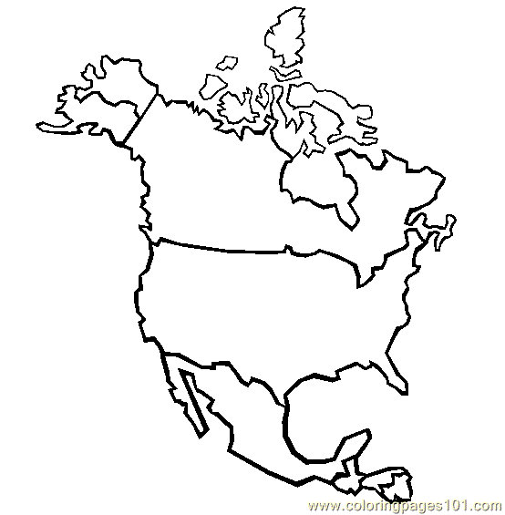 North America Coloring Page for Kids - Free Maps Printable Coloring Pages  Online for Kids - ColoringPages101.com | Coloring Pages for Kids
