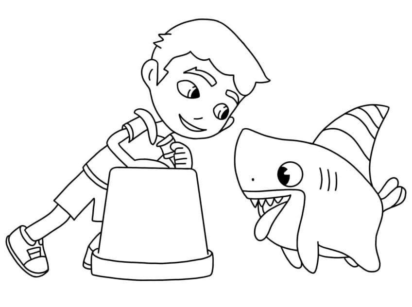 Max and Sharkdog Coloring Page - Free Printable Coloring Pages for Kids