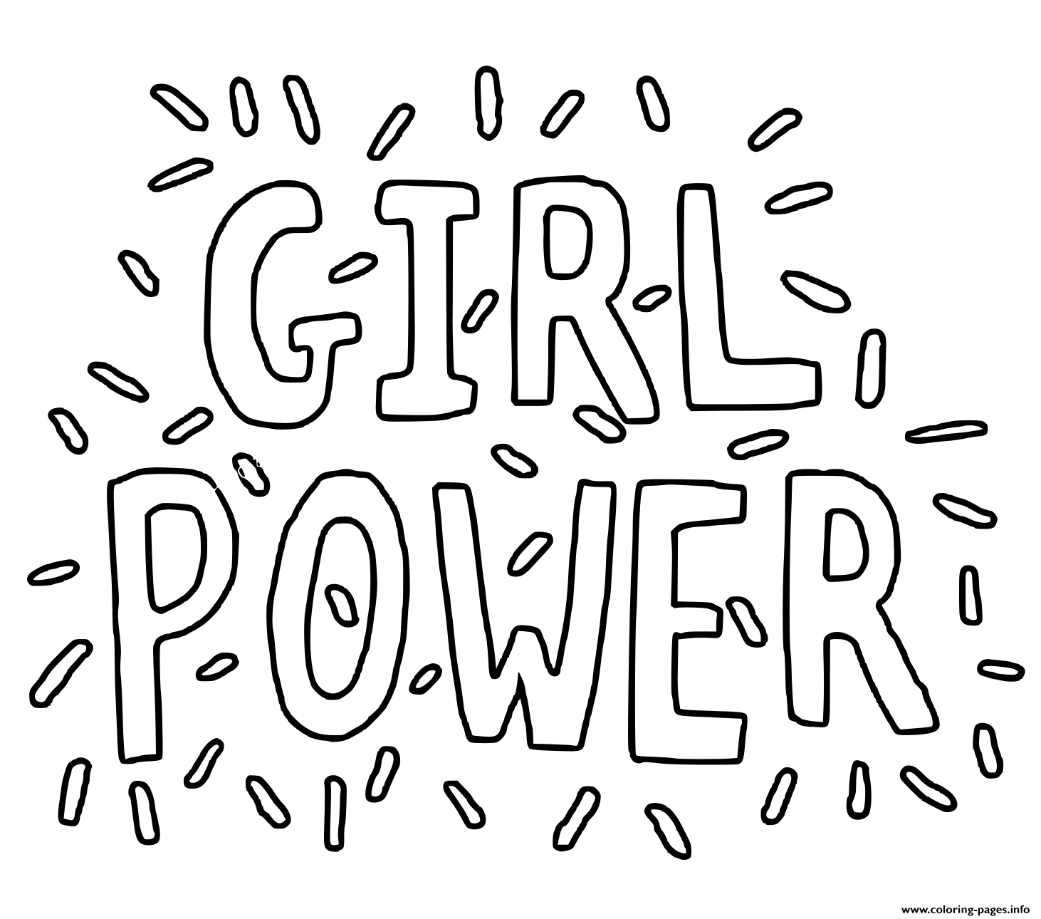 Girl Power Hand Lettering Coloring page Printable
