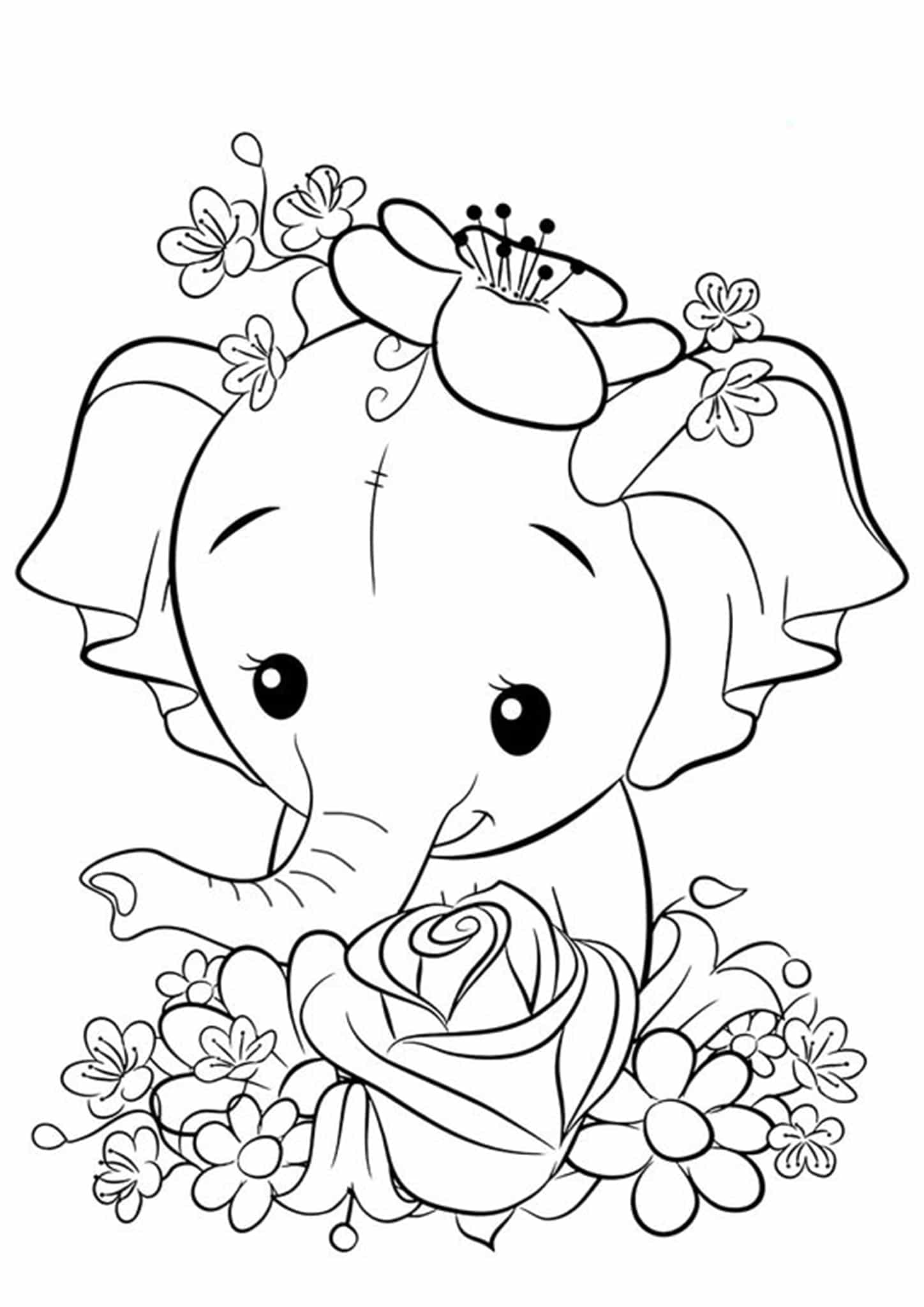 Free & Easy To Print Elephant Coloring Pages - Tulamama