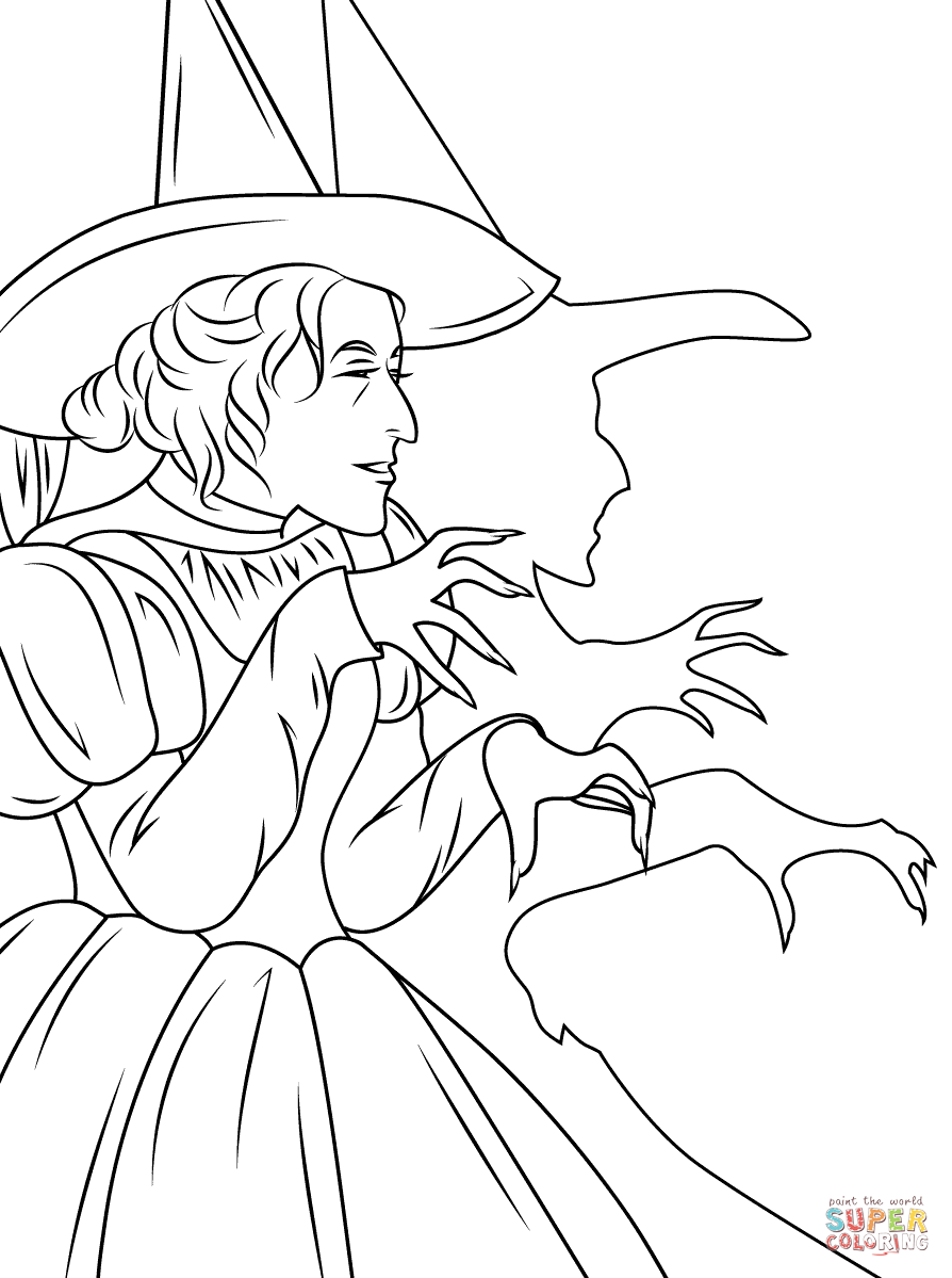 Wizard of Oz Wicked Witch coloring page | Free Printable Coloring Pages