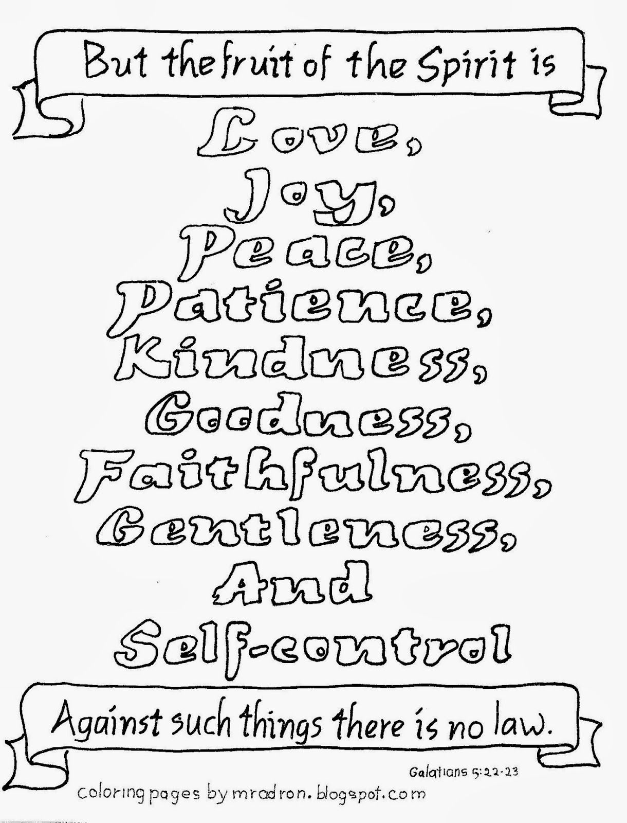 Coloring Pages for Kids by Mr. Adron: Free Fruit Of The Spirit ...