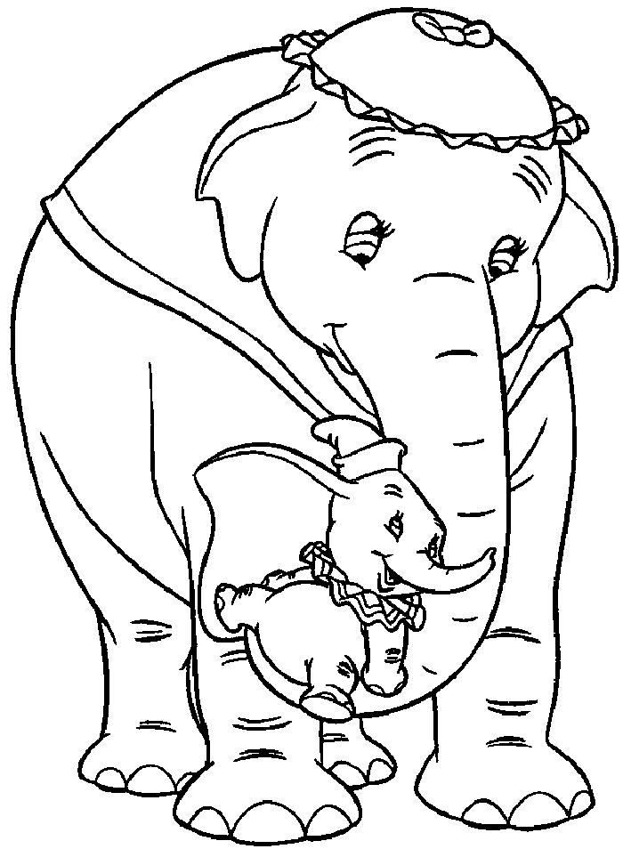 Dumbo And Mrs.Jumbo Coloring Pages For Kids #cJK : Printable Dumbo ...
