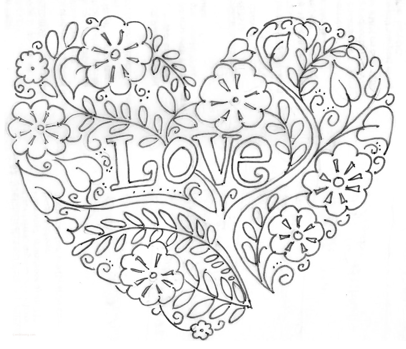 coloring pages : Coloring Pages Of Flowers And Hearts Beautiful Heart  Coloring Pages 90 Print Them For Free Coloring Pages Of Flowers and Hearts  ~ peak