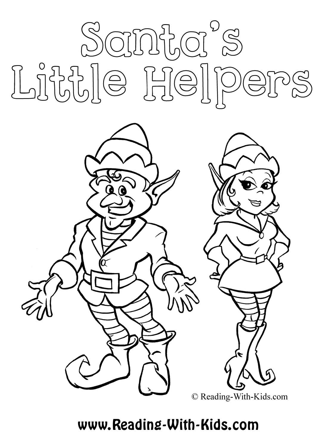 Female Christmas Elf Coloring Pages - High Quality Coloring Pages