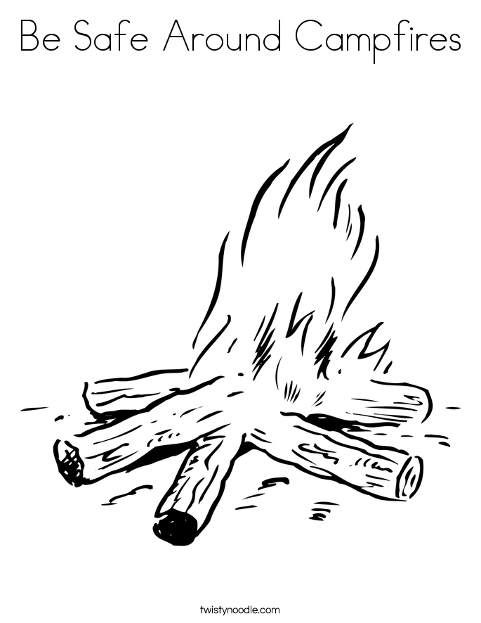 Be Safe Around Campfires Coloring Page - Twisty Noodle