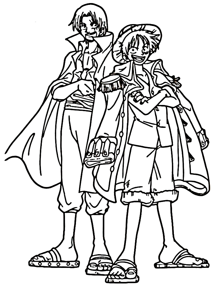 Luffy and Shanks Coloring Pages - Luffy Coloring Pages - Coloring Pages For  Kids And Adults
