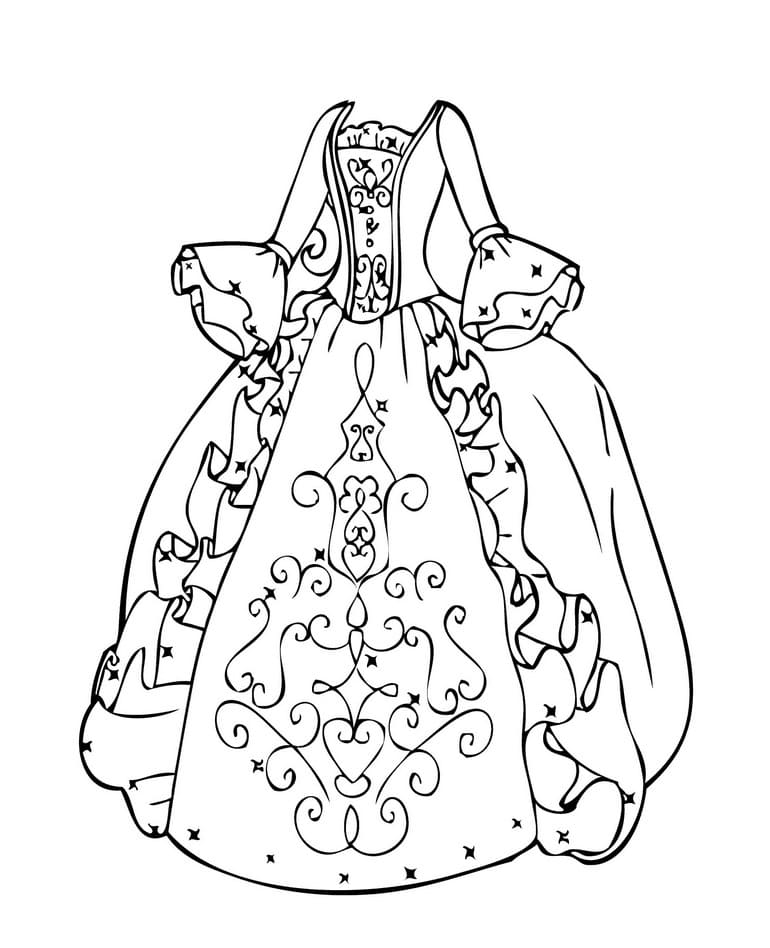 Dress Coloring Pages. Beautiful coloring pages for print