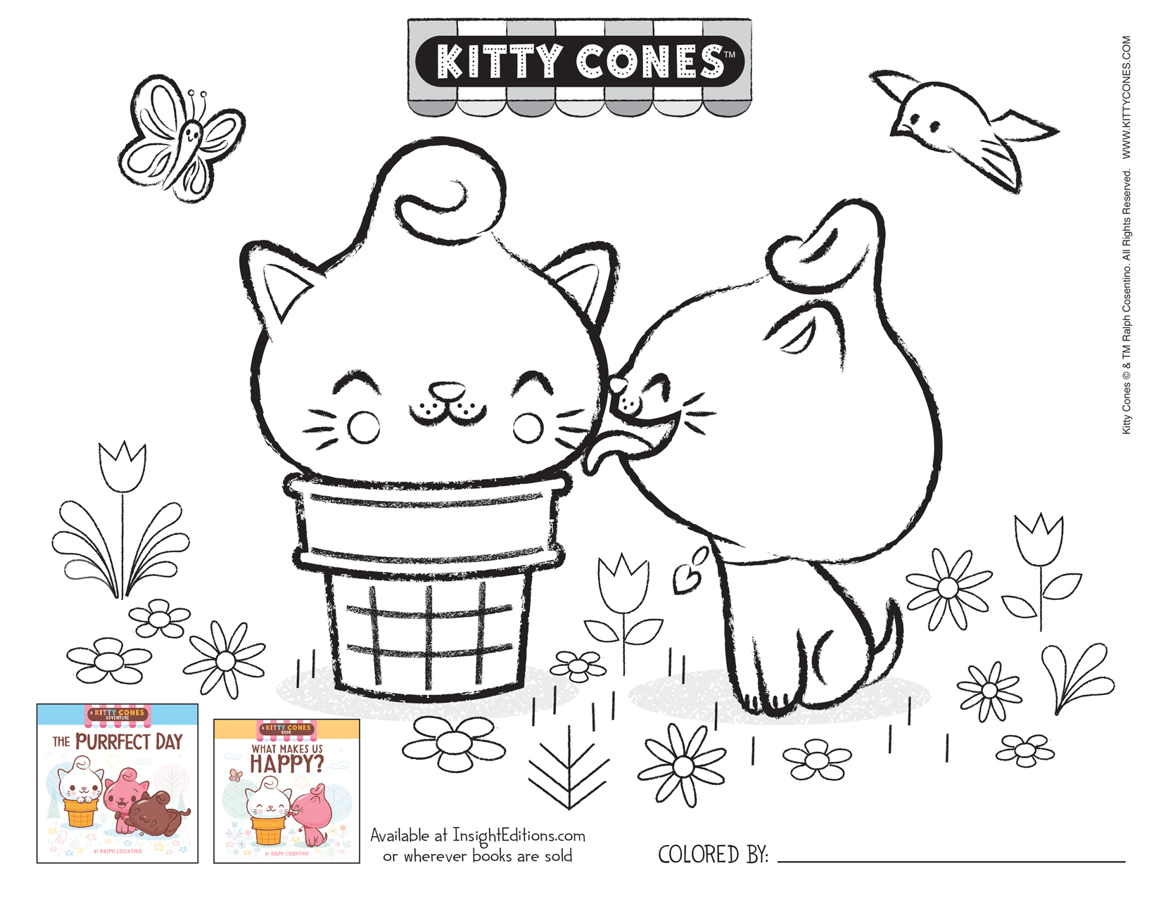 Kitty Cones coloring page