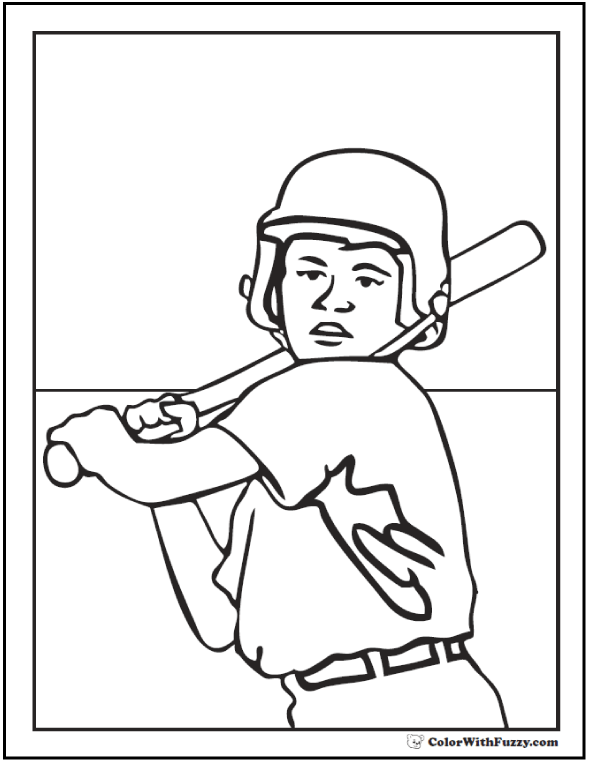 Baseball Coloring Pages ✨ Pitcher and Batter Sports Coloring Pages