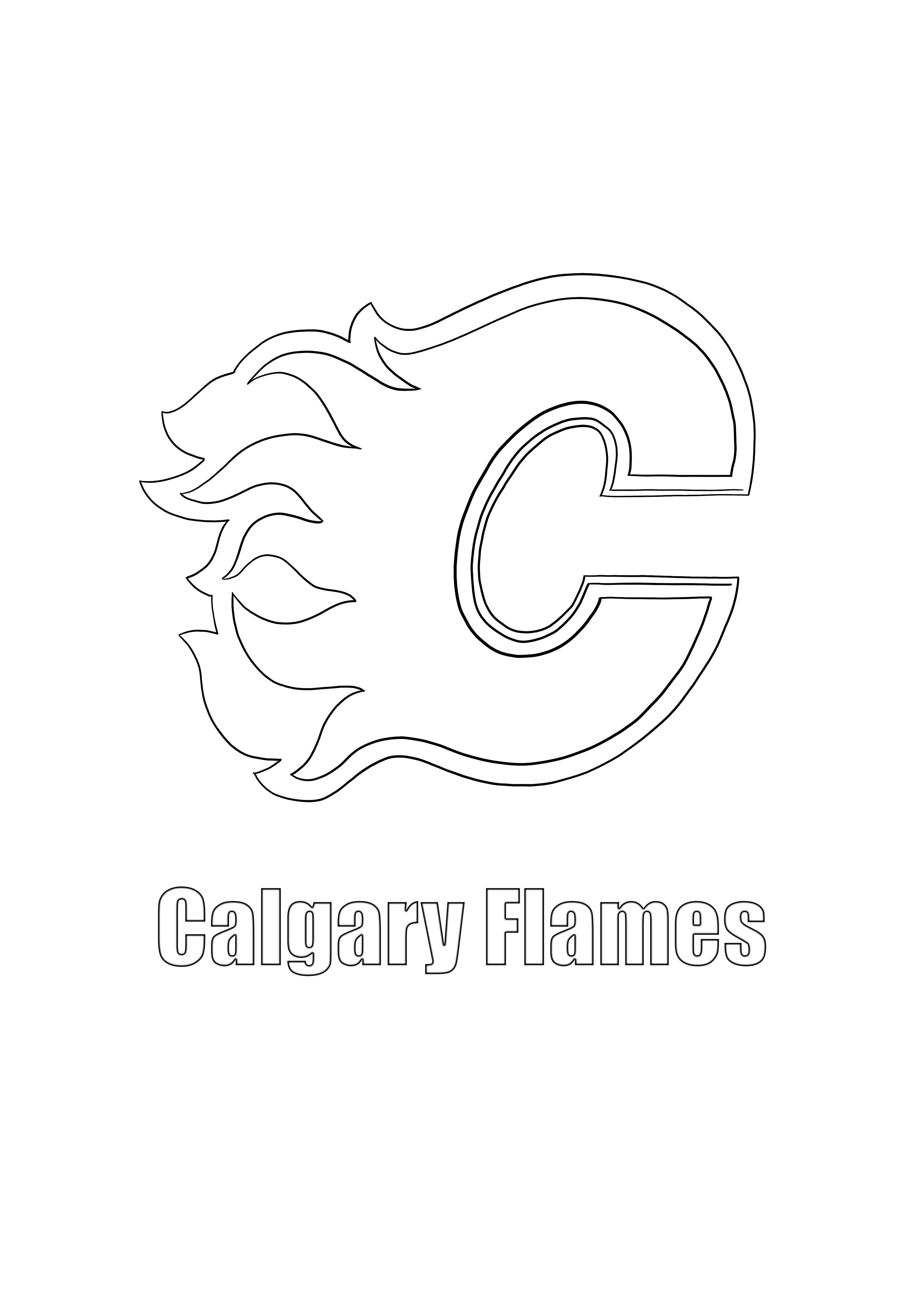 Calgary Flames logo to print and color for free