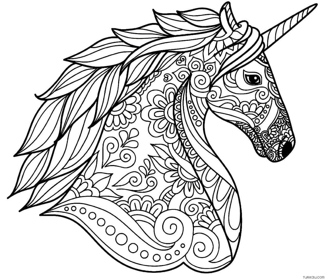 Unicorn Flowers Mandala Coloring Pages » Turkau