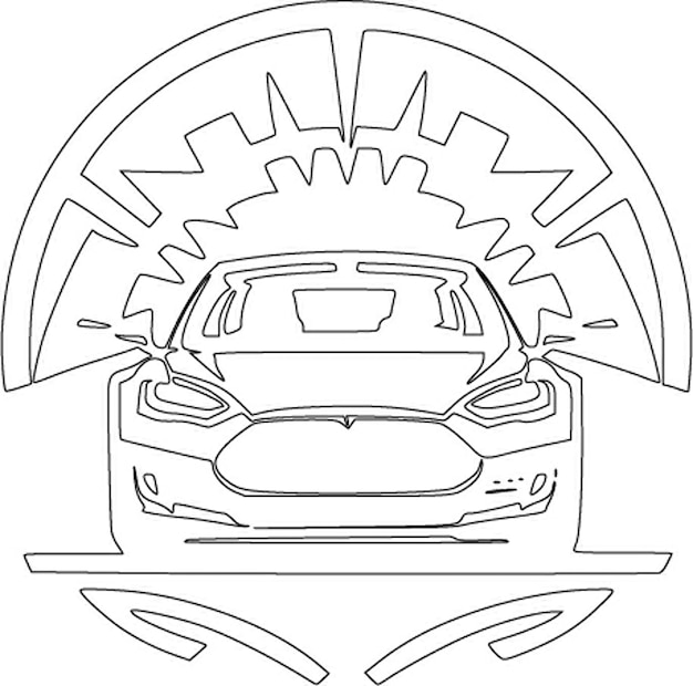 Premium Vector | Tesla Car Sketch