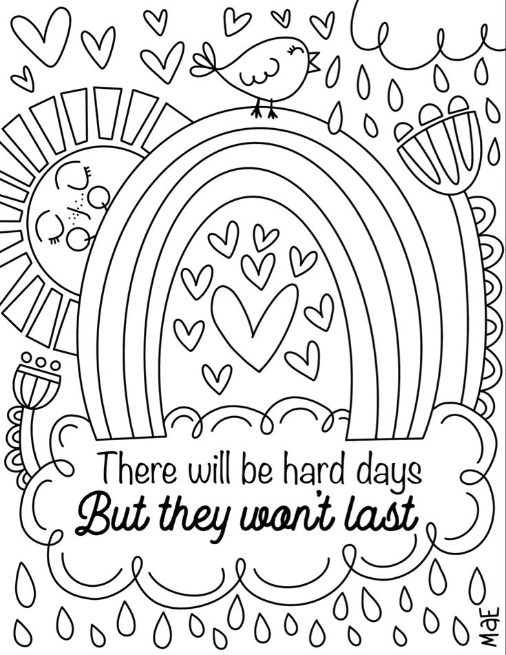 Coloring sheet positive quote happy ...