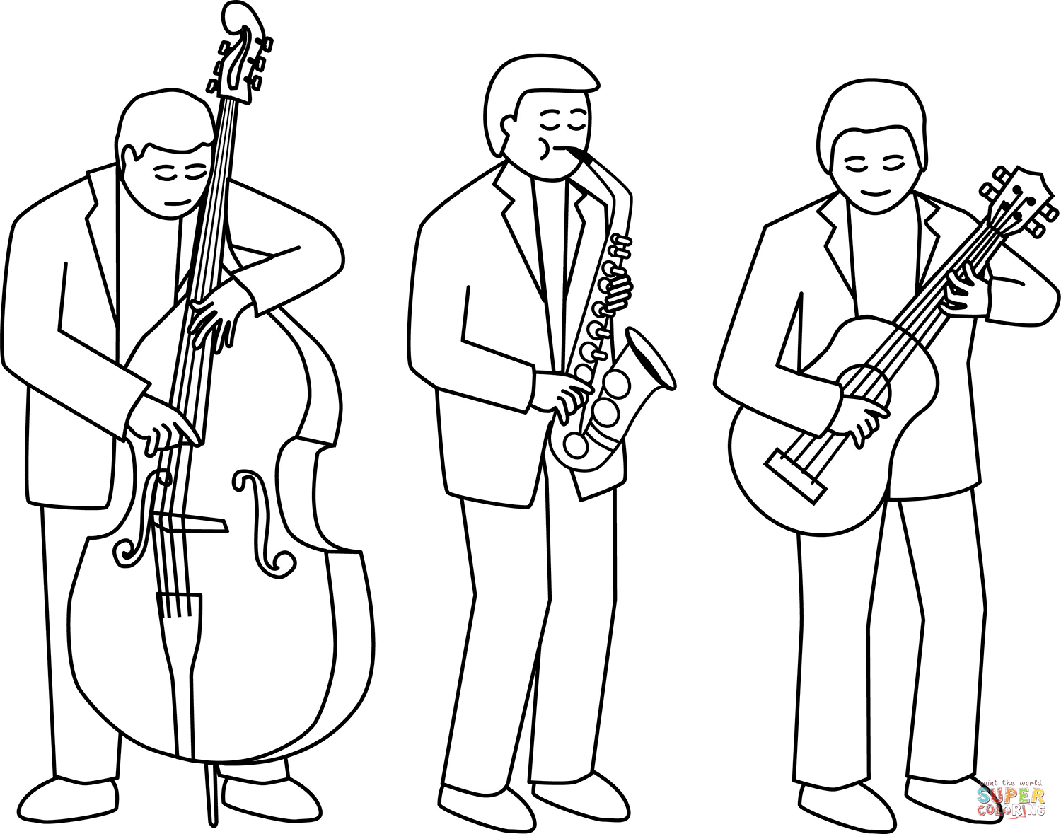 Jazz Musicians coloring page | Free Printable Coloring Pages
