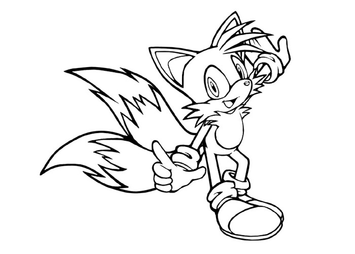 Tails the fox coloring pages free printable