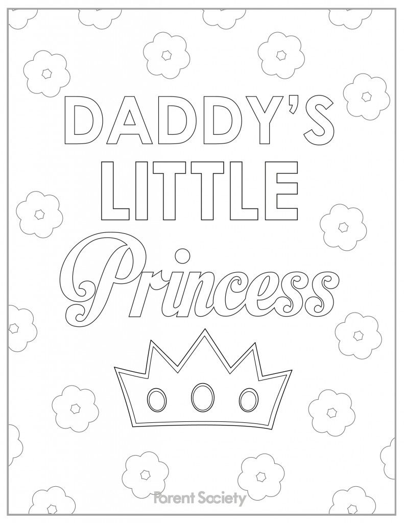 Daddys Little Princess Coloring Page And Drawing - Coloring Nation