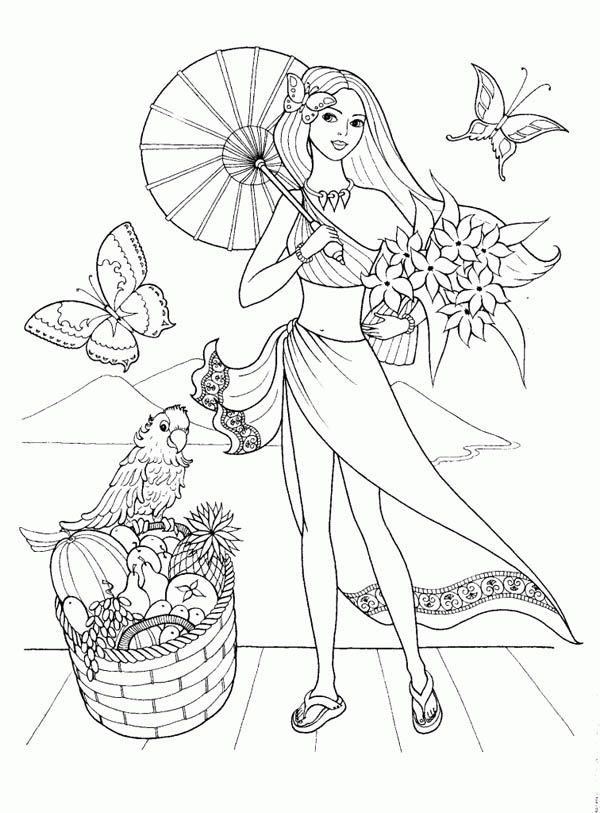 Fashion Model for Summertime Coloring Page | Fashion coloring book, Coloring  pages, Detailed coloring pages