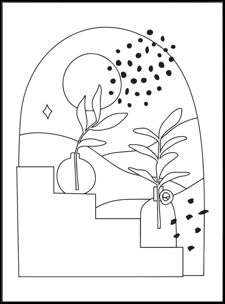 Minimalist Boho Coloring pages 17795614 Vector Art at Vecteezy