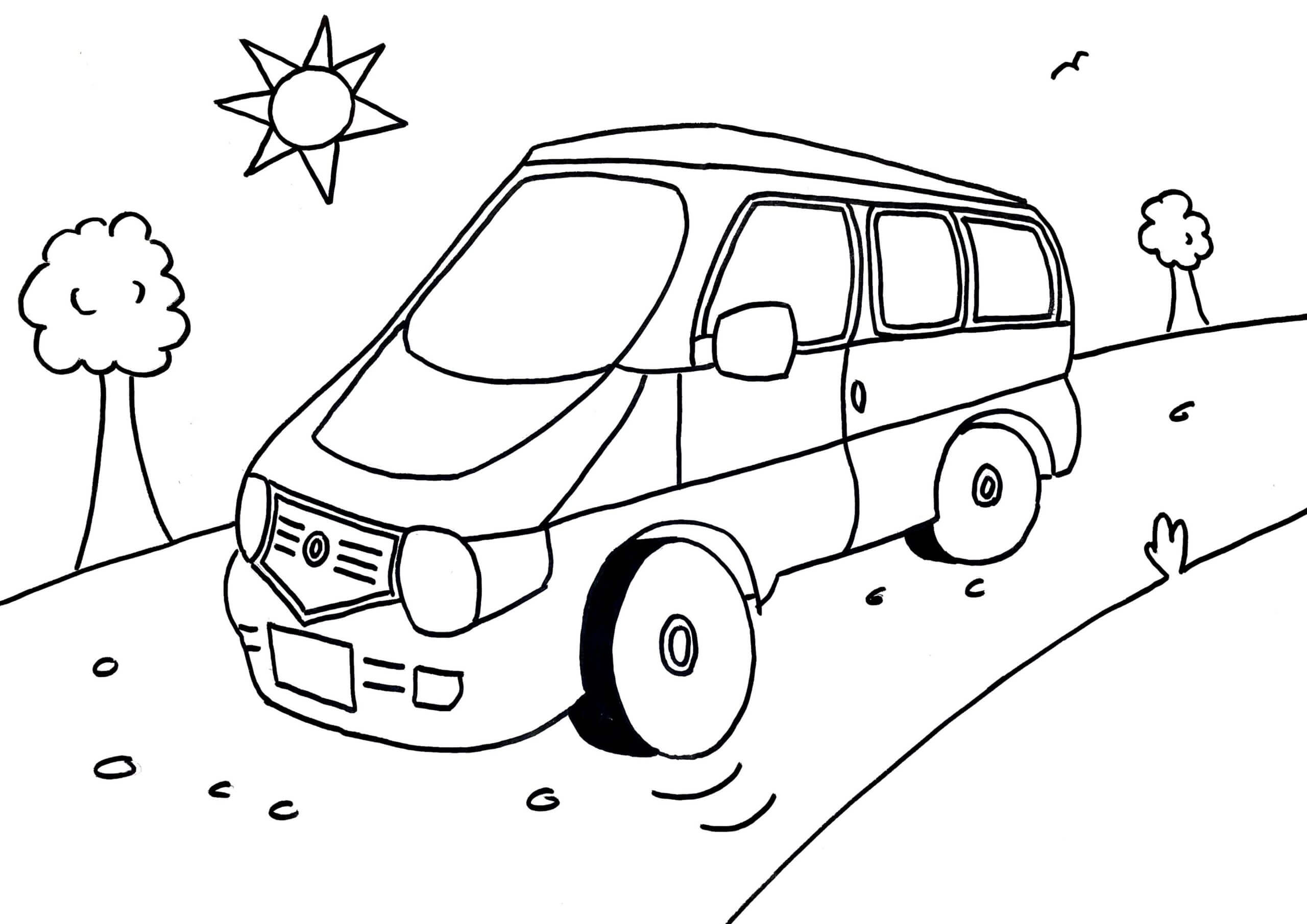 Mazda Bongo colouring sheets for kids (free printable) - TraveLynn Family