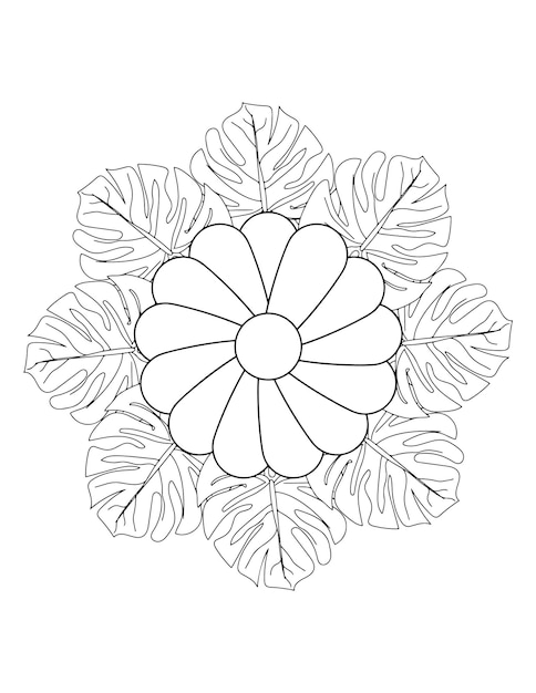 Premium Vector | Flower coloring book page, adult coloring book page for  amazon. flower coloring book page.