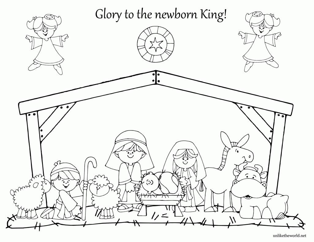 Christmas Coloring Pages Nativity Free Printable - Coloring