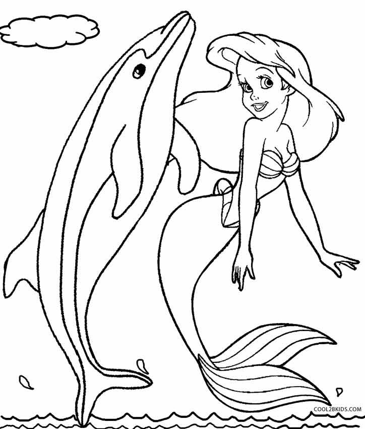 Mermaid Coloring Pages | Dolphin coloring pages, Mermaid coloring book,  Ariel coloring pages