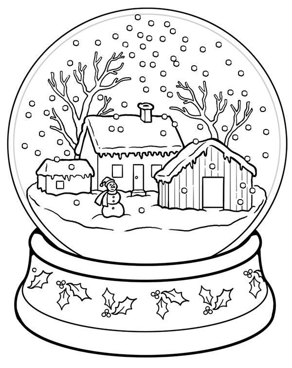 Snow Globe | Worksheet | Education.com | Coloring pages winter, Holiday  worksheets, Coloring pages for kids