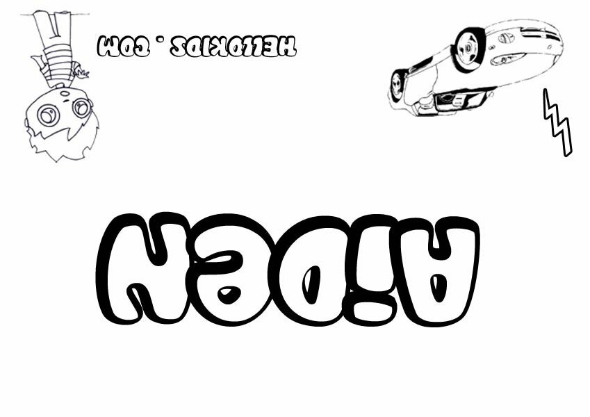 Aiden Names Coloring Page Coloring Nation Aiden Names Coloring Page Coloring Nation