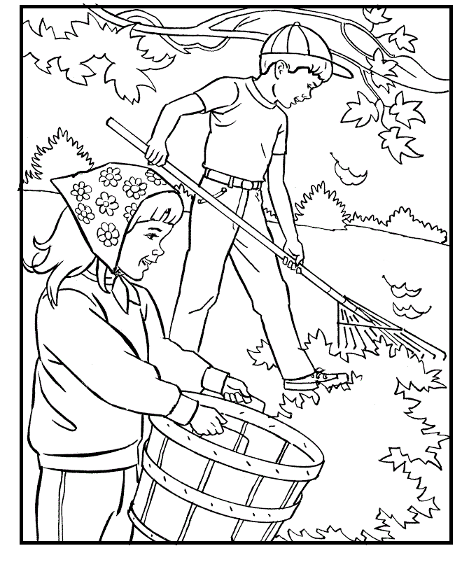 Cooperation Family In Autumn Coloring Pages For Kids #bTj ...