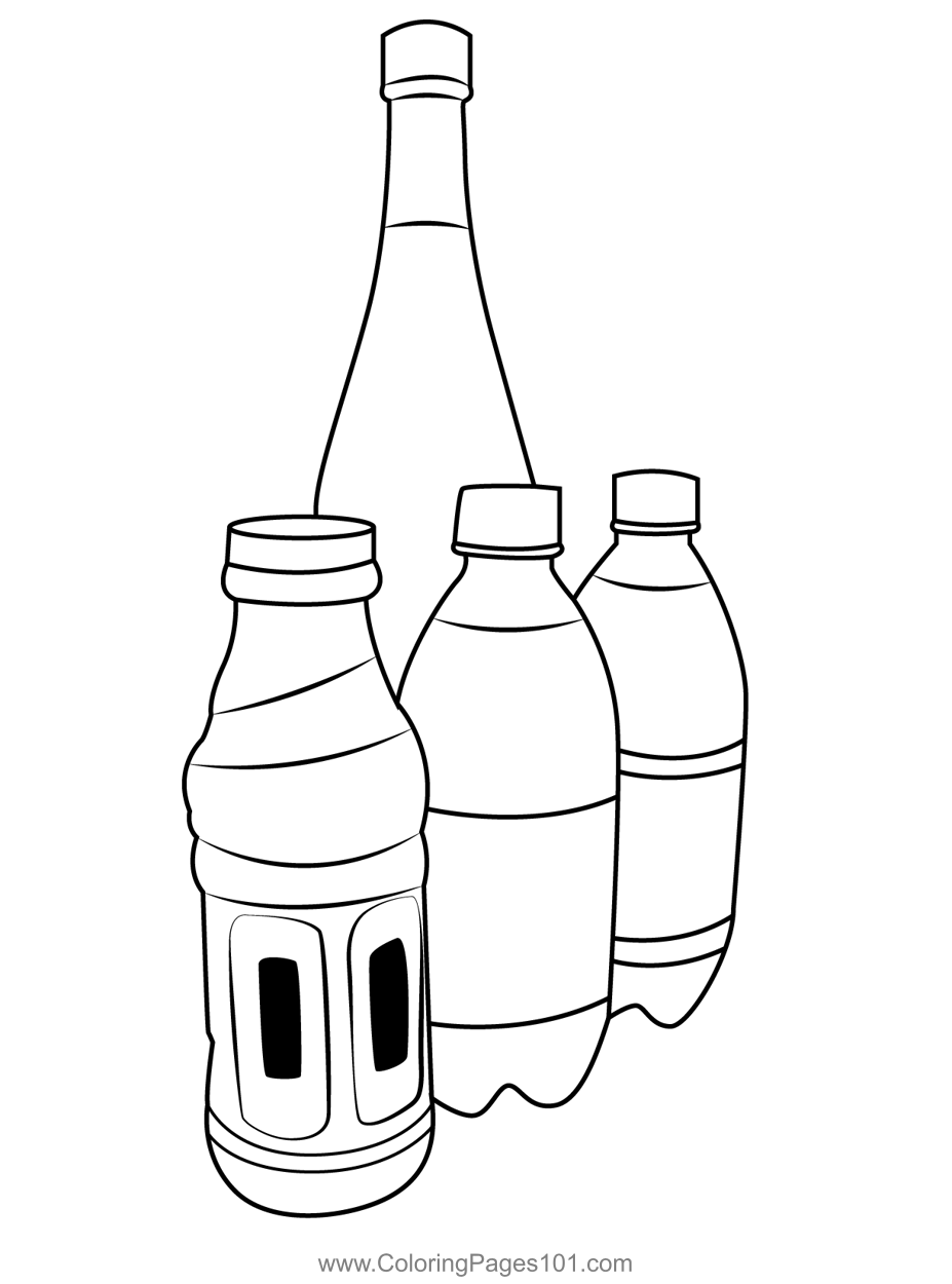 Colddrink Bottles Coloring Page for ...