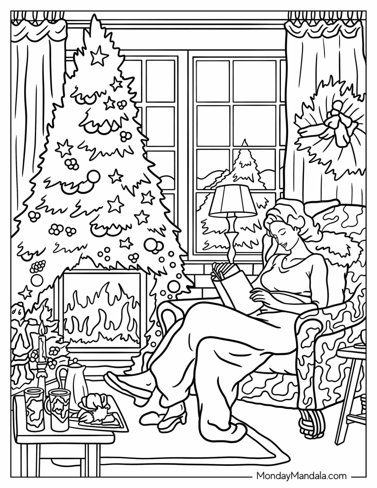 32 Christmas Coloring Pages For Adults (Free Printables)